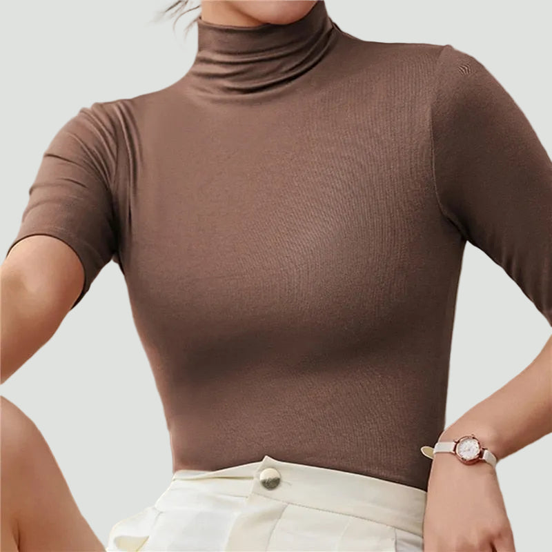 Women’s Turtleneck Knit Top | Sleek Fit and Elegant High Collar