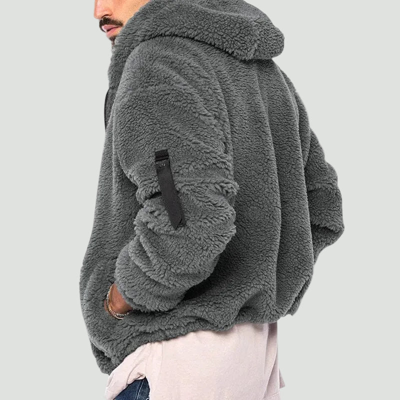Men’s Teddy Fleece Zip-Up Hoodie | Soft Warmth and Casual Everyday Style