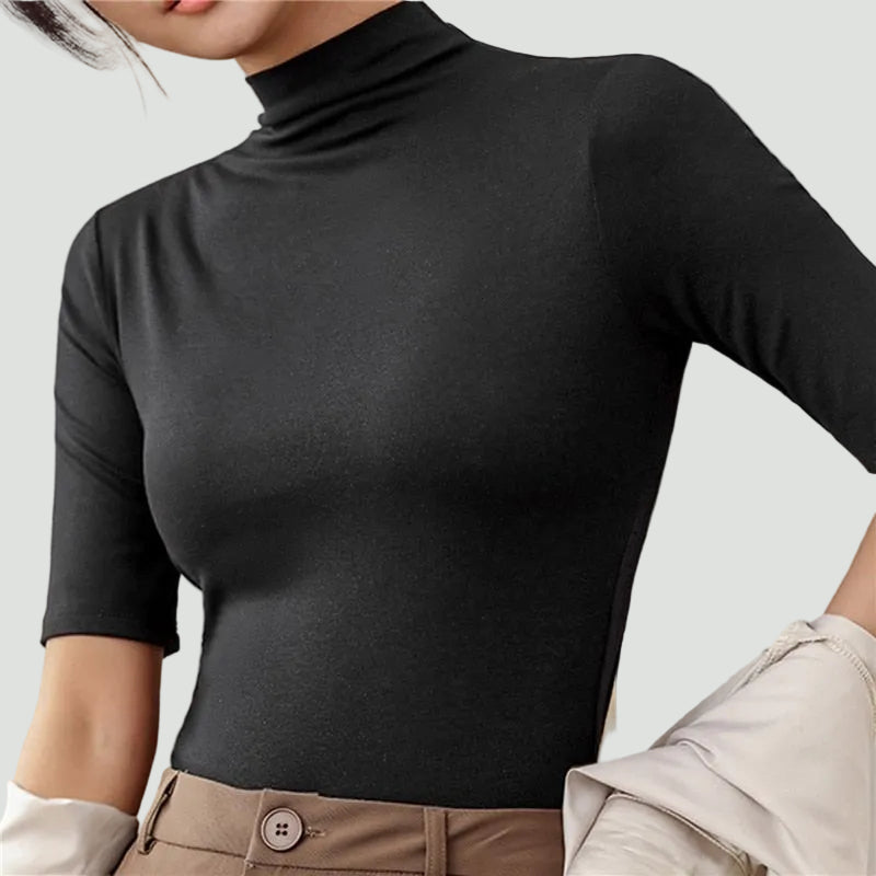 Women’s Turtleneck Knit Top | Sleek Fit and Elegant High Collar