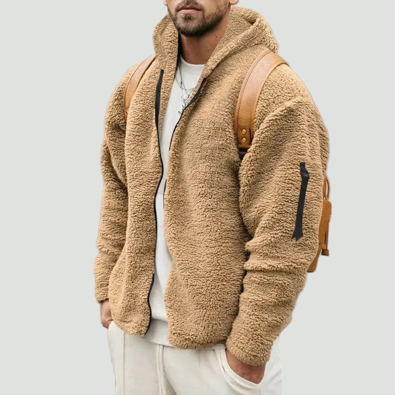 Men’s Teddy Fleece Zip-Up Hoodie | Soft Warmth and Casual Everyday Style