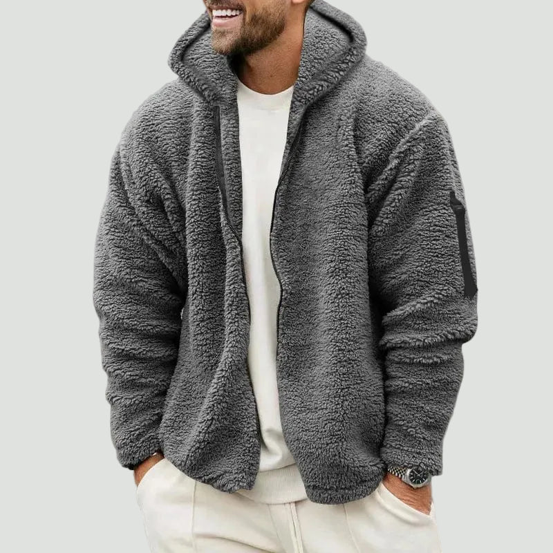 Men’s Teddy Fleece Zip-Up Hoodie | Soft Warmth and Casual Everyday Style