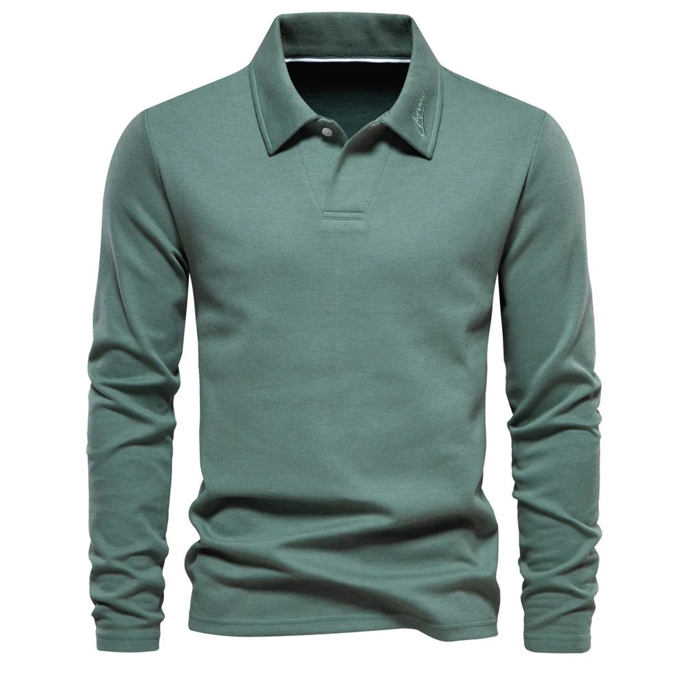 Men’s Long Sleeve Polo Shirt – Slim Fit Style for Everyday Wear