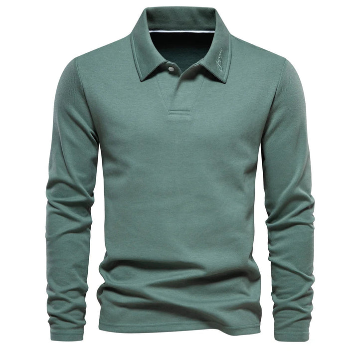 Men’s Long Sleeve Polo Shirt – Slim Fit Style for Everyday Wear