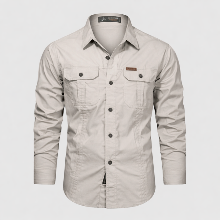 Lightweight Long-Sleeve Outdoor Shirt – Durable Cotton-Blend Design
