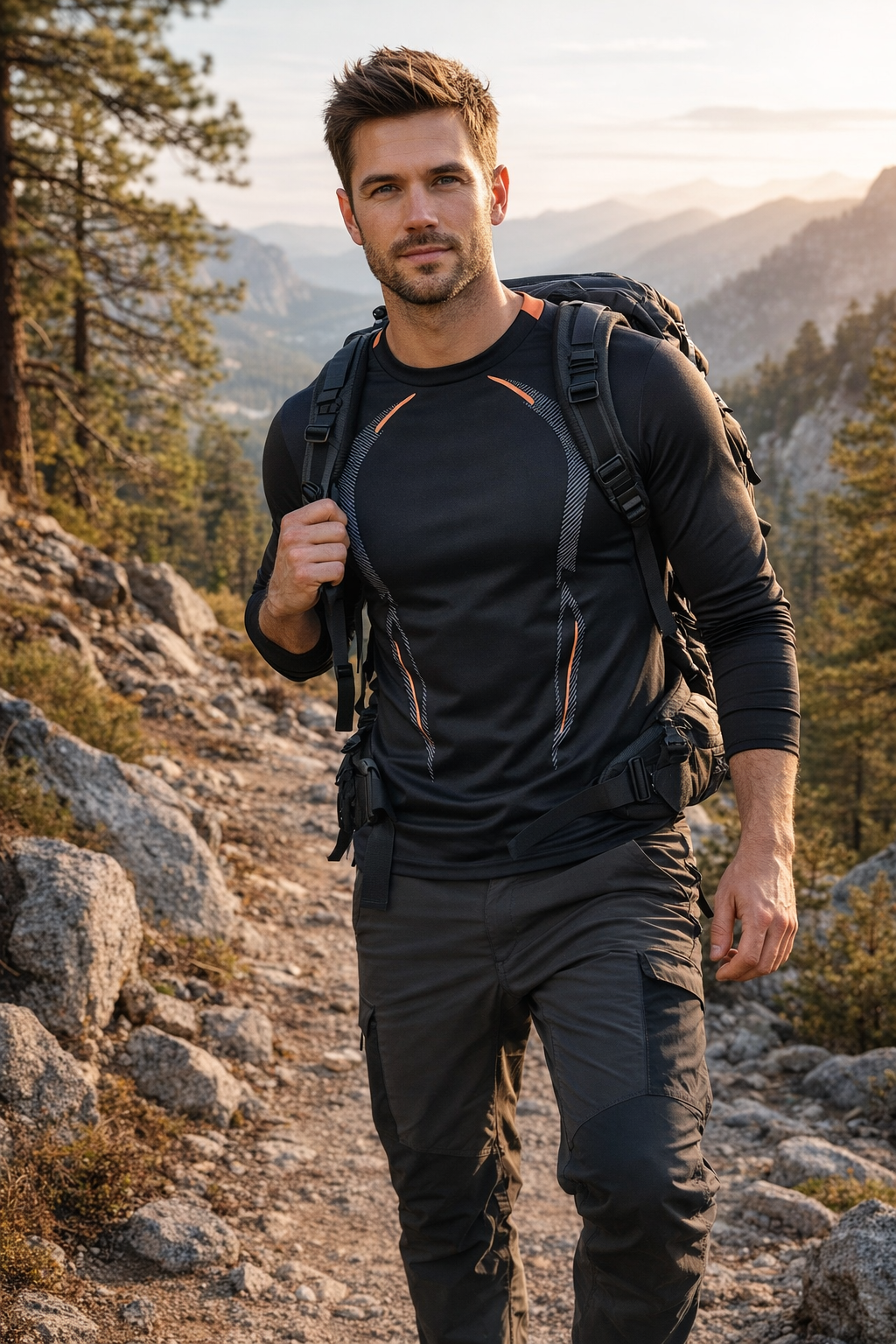 Men’s Breathable Long Sleeve Outdoor T-Shirt – Lightweight Trail Layer