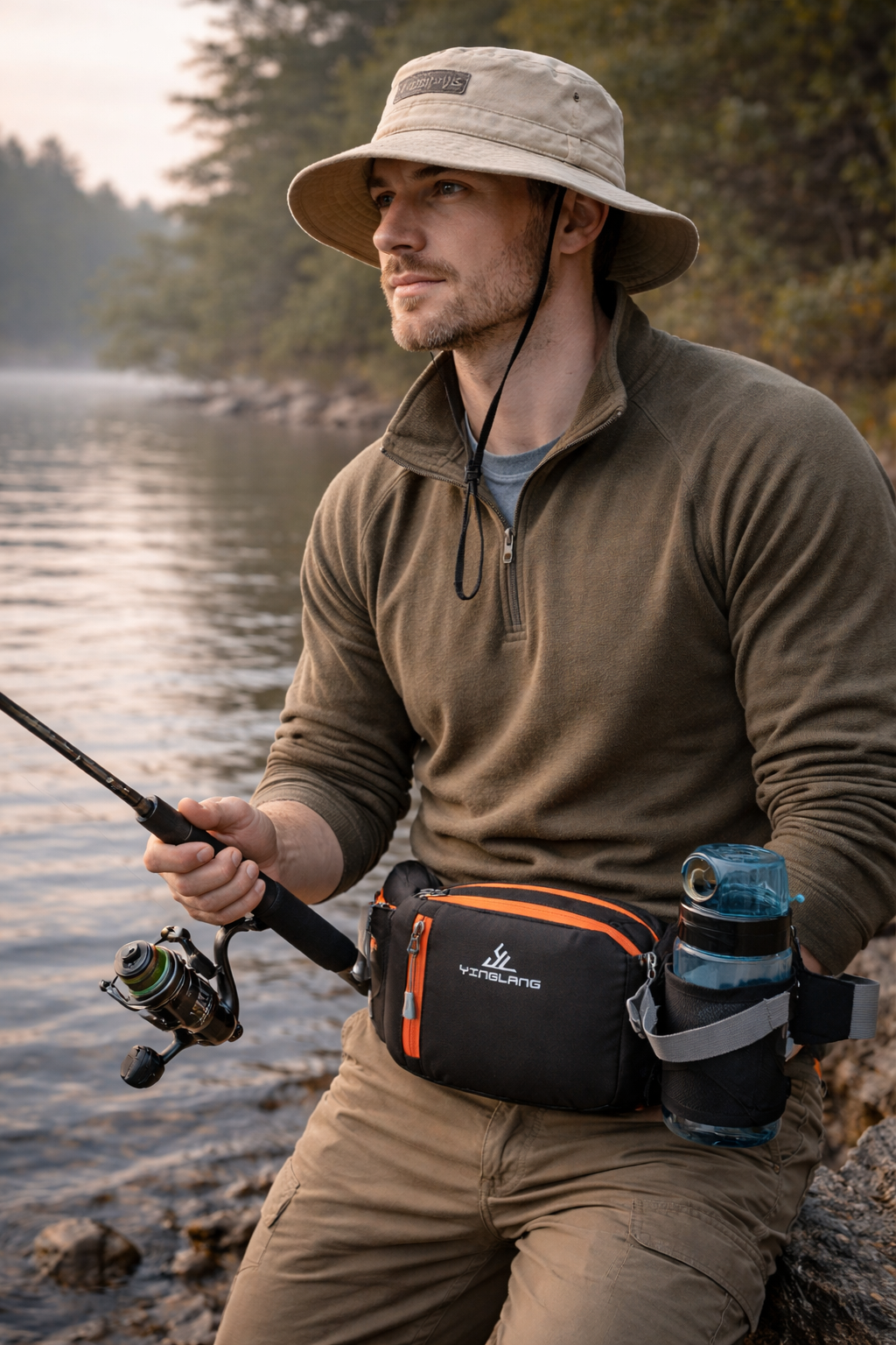 Lightweight Water-Resistant Outdoor Waist Pack – Bottle Holder Design