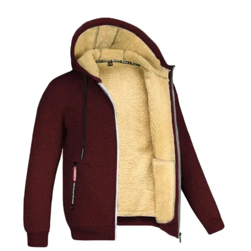 Men’s Knitted Zip Cardigan – Warm Winter Layer with Soft Lining