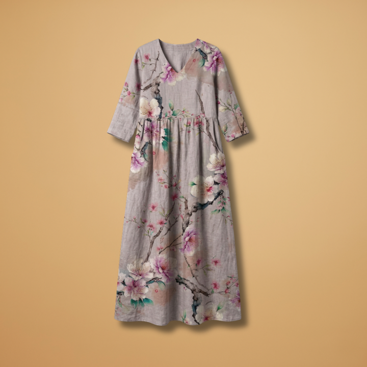 Women’s Summer Dress – V-Neck Floral Design for Everyday Wear