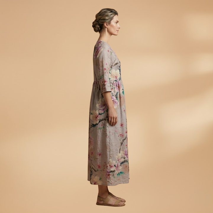Women’s Summer Dress – V-Neck Floral Design for Everyday Wear