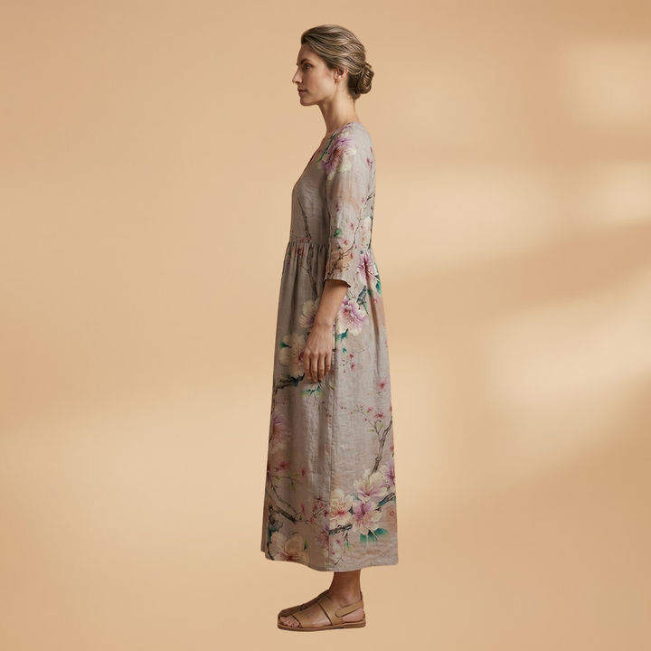 Women’s Summer Dress – V-Neck Floral Design for Everyday Wear