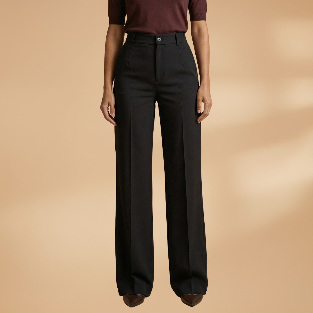 Women’s Tailored Trousers – High Waist Stretch Fit for Smart Wear
