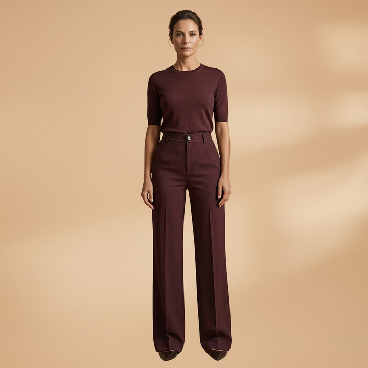 Women’s Tailored Trousers – High Waist Stretch Fit for Smart Wear