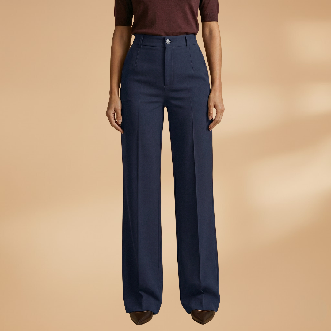 Women’s Tailored Trousers – High Waist Stretch Fit for Smart Wear