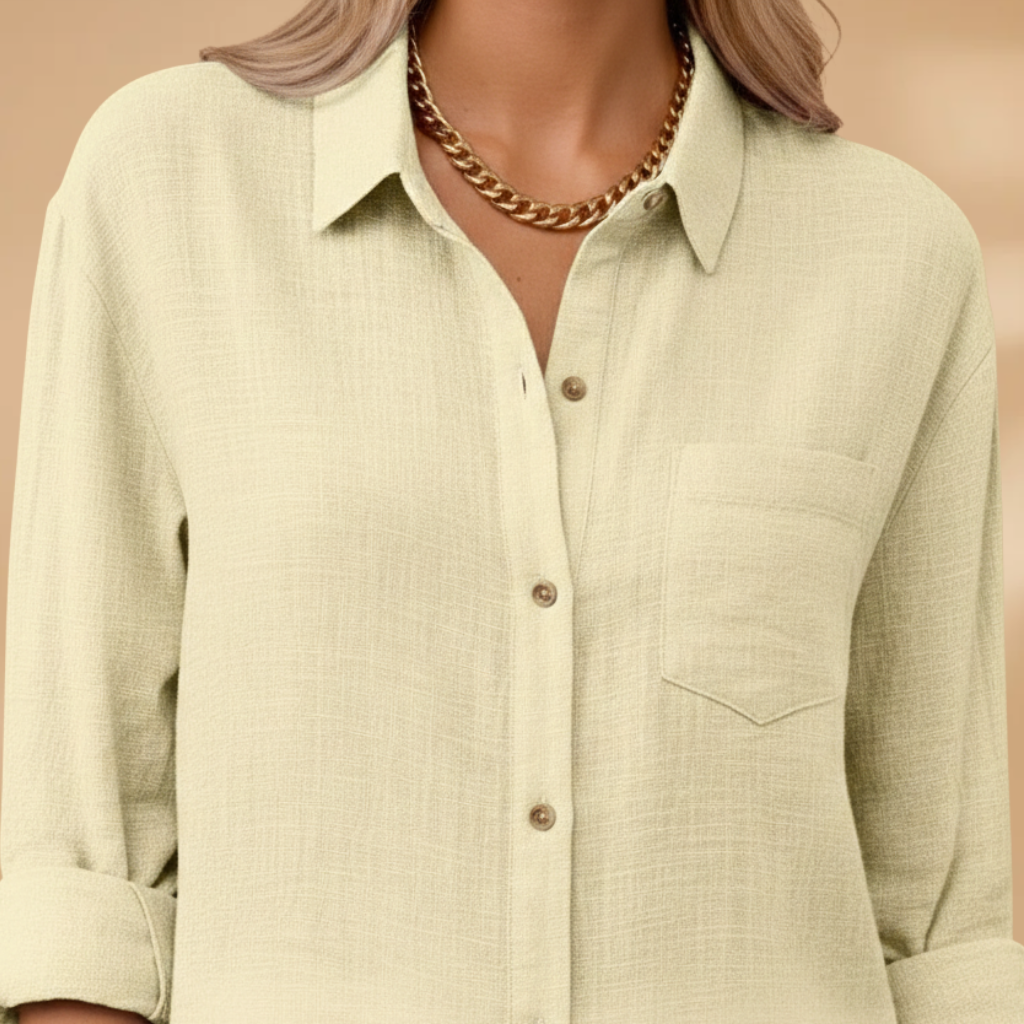 Women’s Short Sleeve Blouse – Button Placket for Summer Wear
