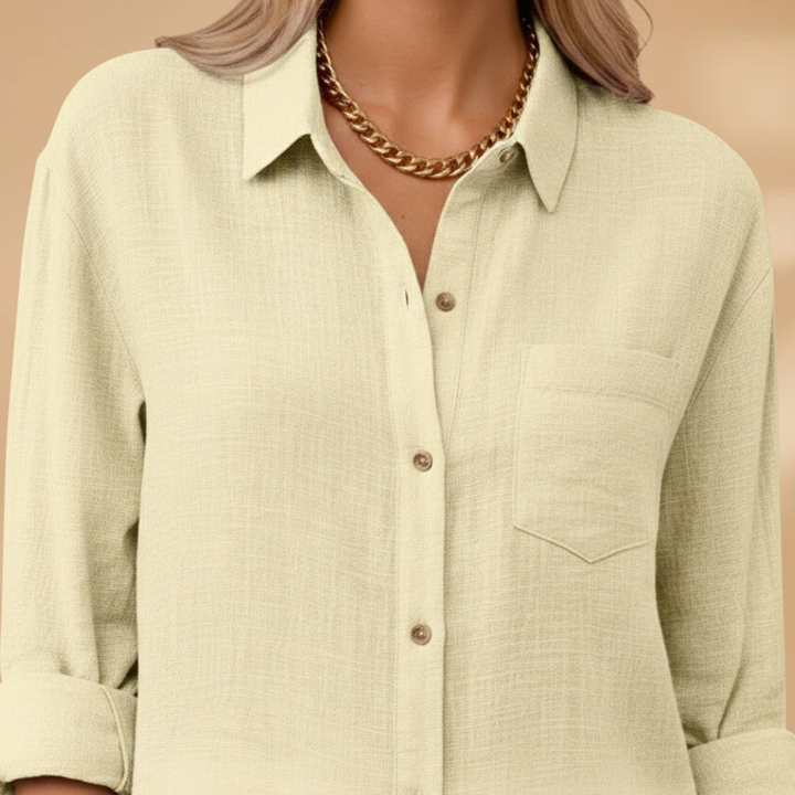 Women’s Short Sleeve Blouse – Button Placket for Summer Wear