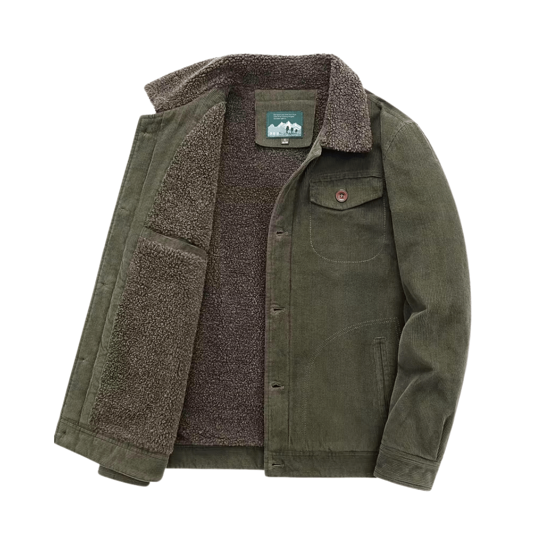 Men’s Cotton Jacket with Fleece Lining – Practical Outdoor Layer