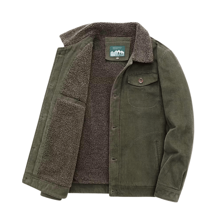 Men’s Cotton Jacket with Fleece Lining – Practical Outdoor Layer
