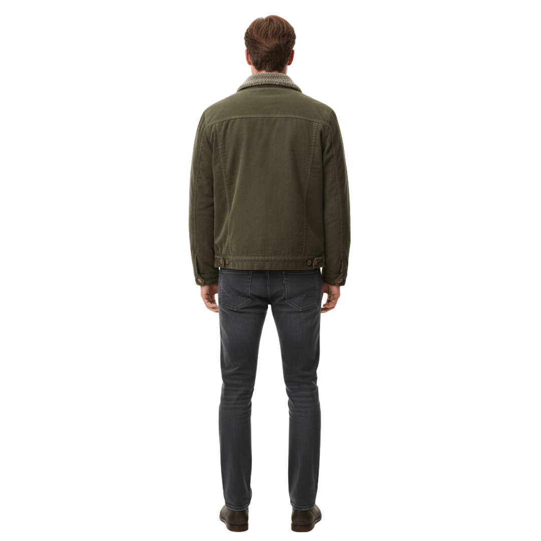 Men’s Cotton Jacket with Fleece Lining – Practical Outdoor Layer