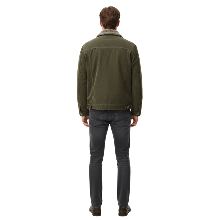 Men’s Cotton Jacket with Fleece Lining – Practical Outdoor Layer