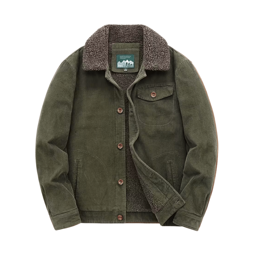 Men’s Cotton Jacket with Fleece Lining – Practical Outdoor Layer