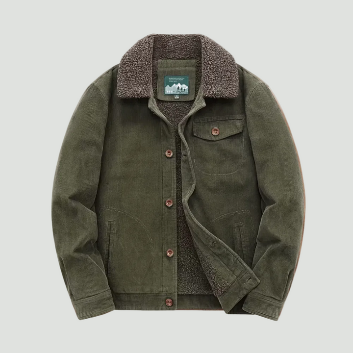 Men’s Cotton Jacket with Fleece Lining – Practical Outdoor Layer