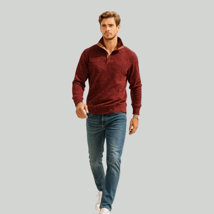Men’s Knitted Outdoor Sweater – Stand Collar Layer