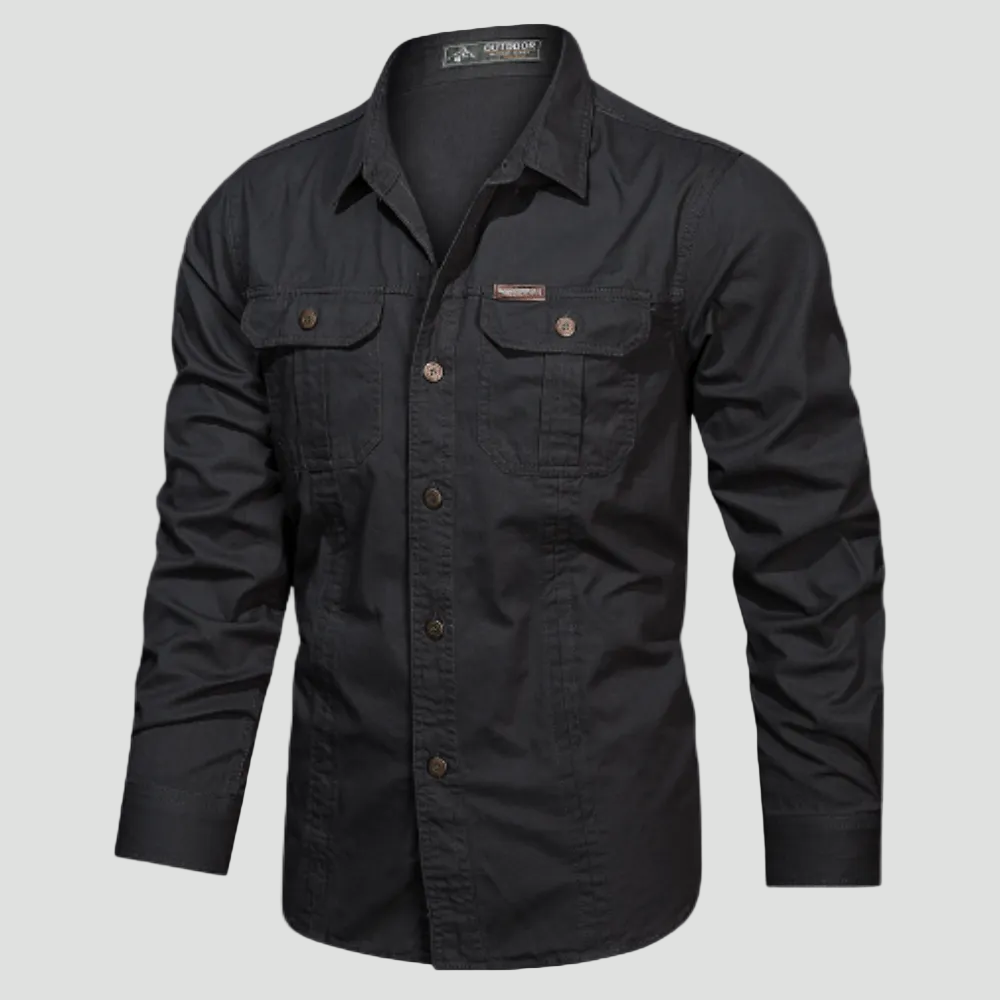 Lightweight Long-Sleeve Outdoor Shirt – Durable Cotton-Blend Design