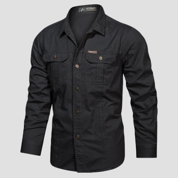 Lightweight Long-Sleeve Outdoor Shirt – Durable Cotton-Blend Design