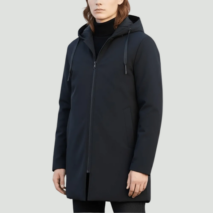 Men’s Insulated Quilted Winter Coat – Hooded Layer for Cold Weather