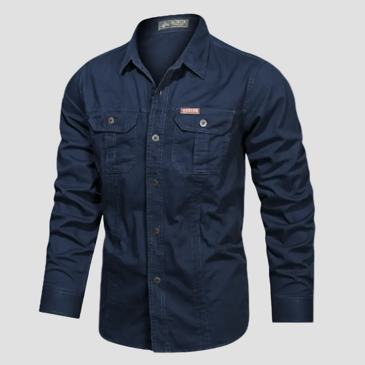 Lightweight Long-Sleeve Outdoor Shirt – Durable Cotton-Blend Design