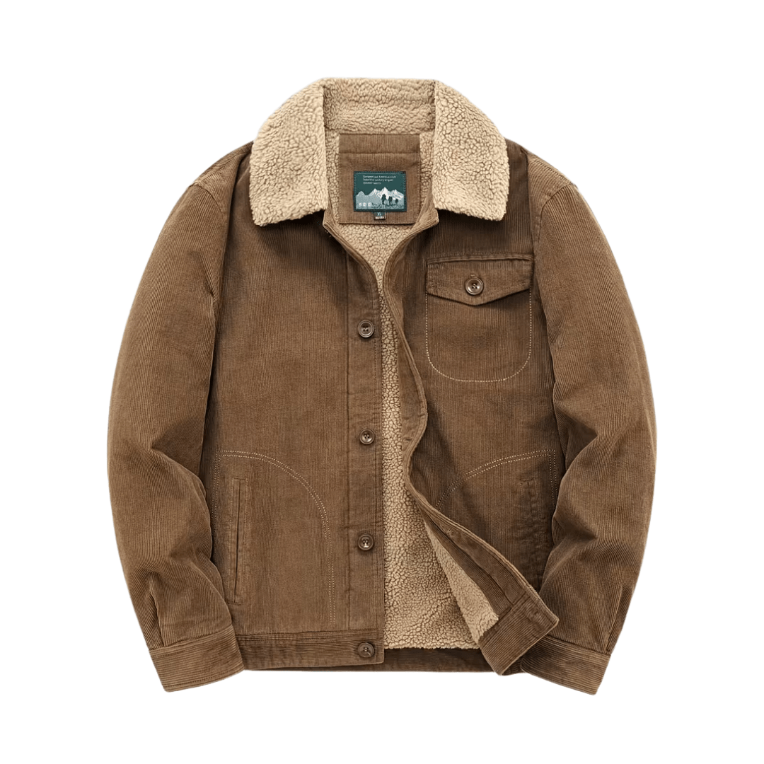 Men’s Cotton Jacket with Fleece Lining – Practical Outdoor Layer