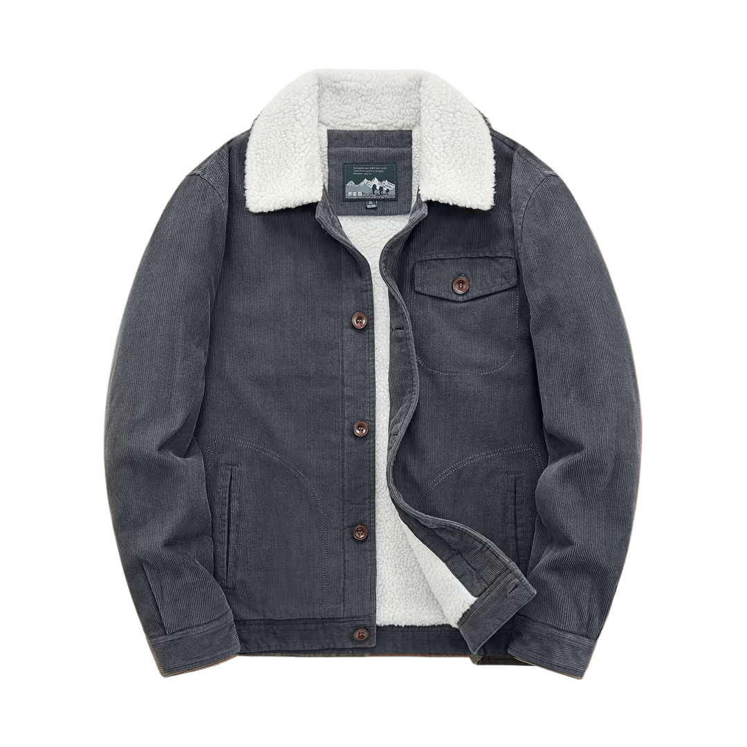 Men’s Cotton Jacket with Fleece Lining – Practical Outdoor Layer