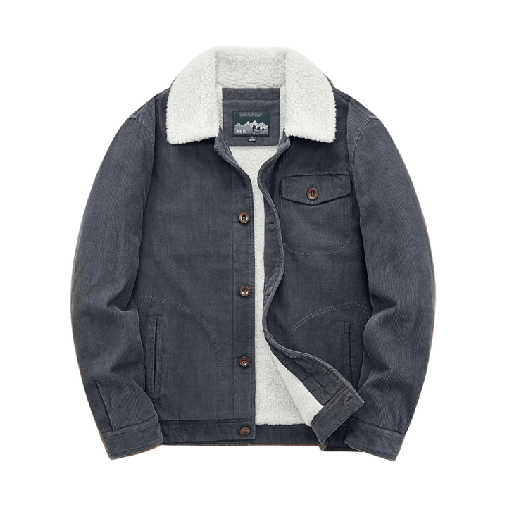 Men’s Cotton Jacket with Fleece Lining – Practical Outdoor Layer