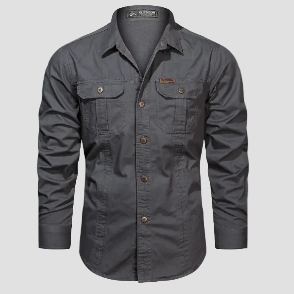 Lightweight Long-Sleeve Outdoor Shirt – Durable Cotton-Blend Design