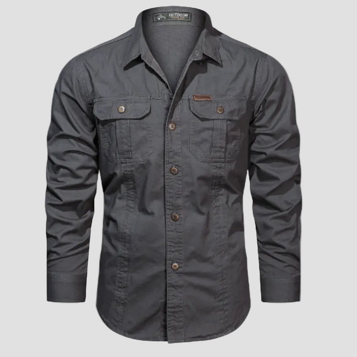 Lightweight Long-Sleeve Outdoor Shirt – Durable Cotton-Blend Design