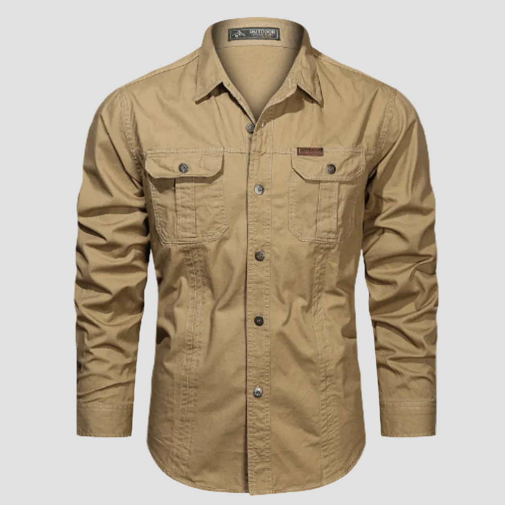 Lightweight Long-Sleeve Outdoor Shirt – Durable Cotton-Blend Design