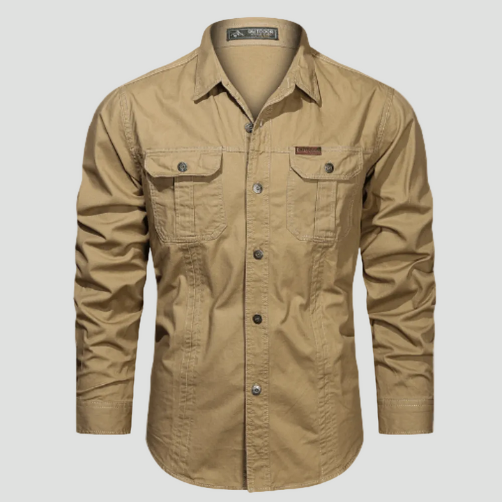 Lightweight Long-Sleeve Outdoor Shirt – Durable Cotton-Blend Design