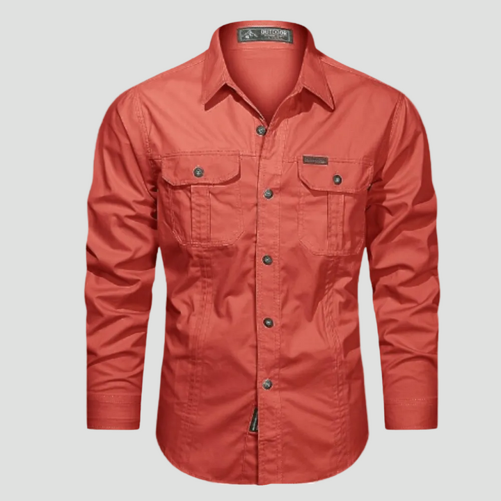 Lightweight Long-Sleeve Outdoor Shirt – Durable Cotton-Blend Design