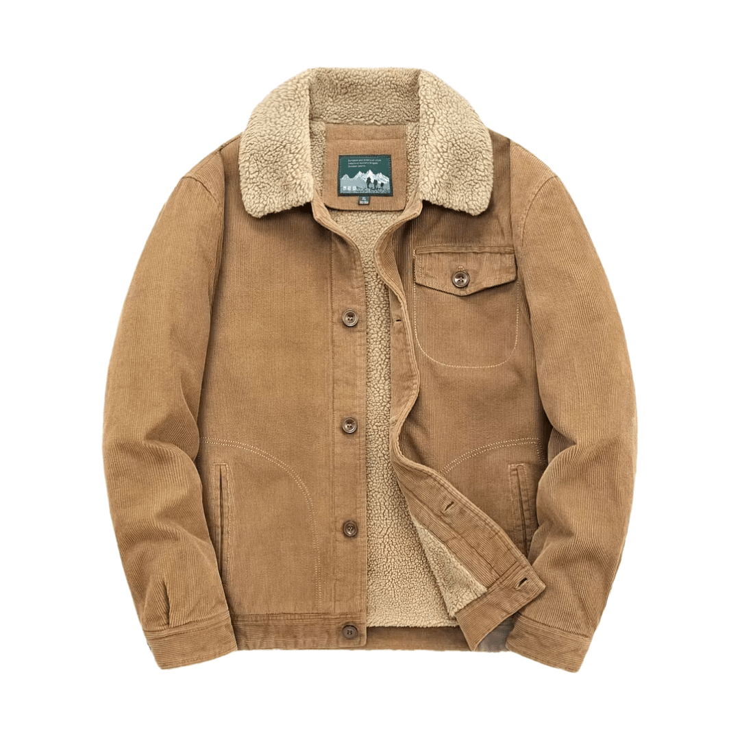 Men’s Cotton Jacket with Fleece Lining – Practical Outdoor Layer
