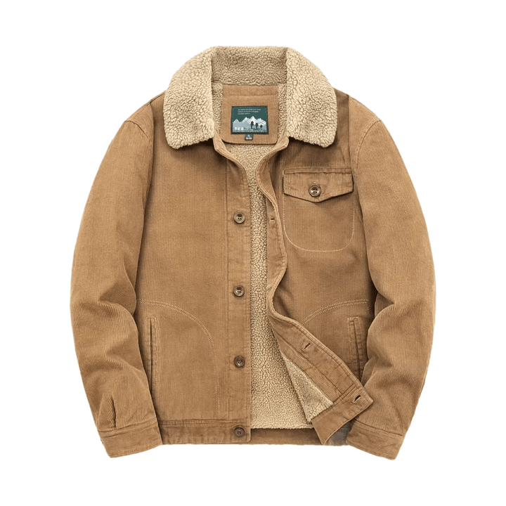 Men’s Cotton Jacket with Fleece Lining – Practical Outdoor Layer