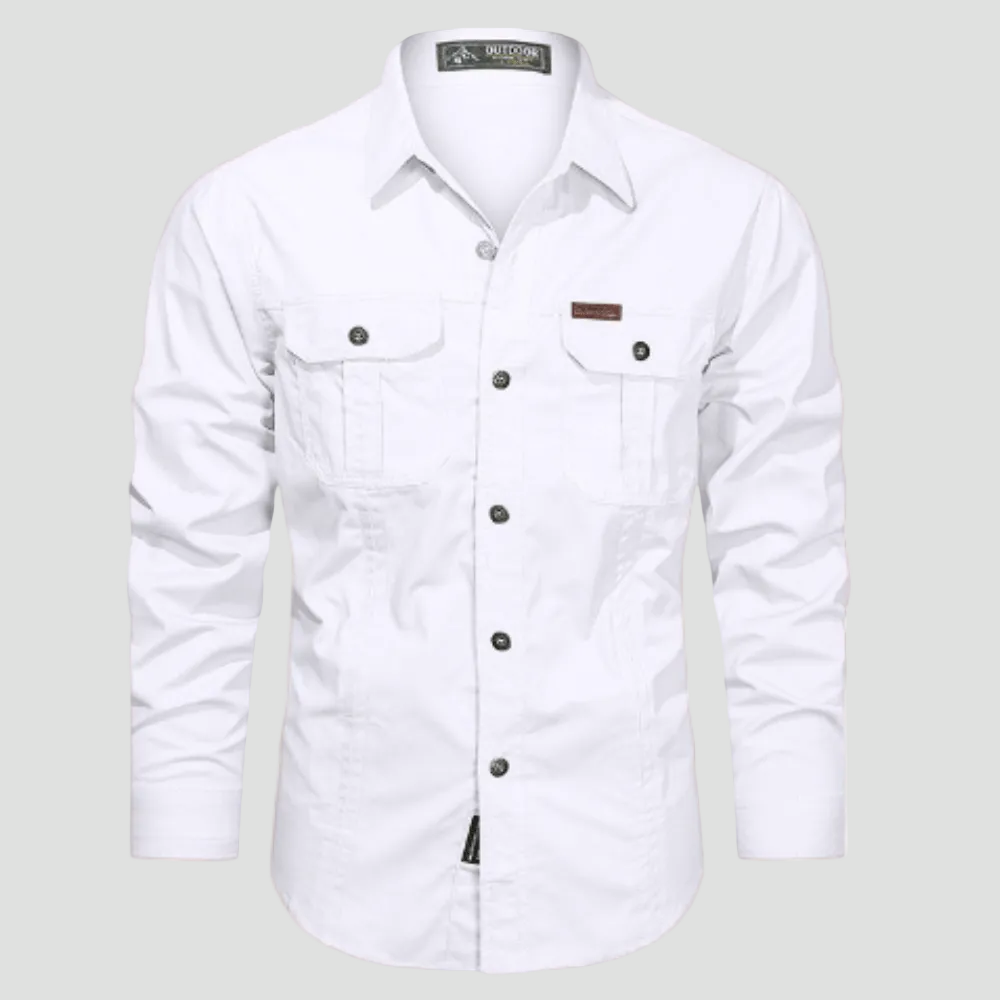 Lightweight Long-Sleeve Outdoor Shirt – Durable Cotton-Blend Design