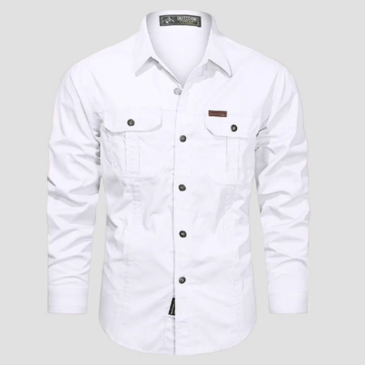 Lightweight Long-Sleeve Outdoor Shirt – Durable Cotton-Blend Design