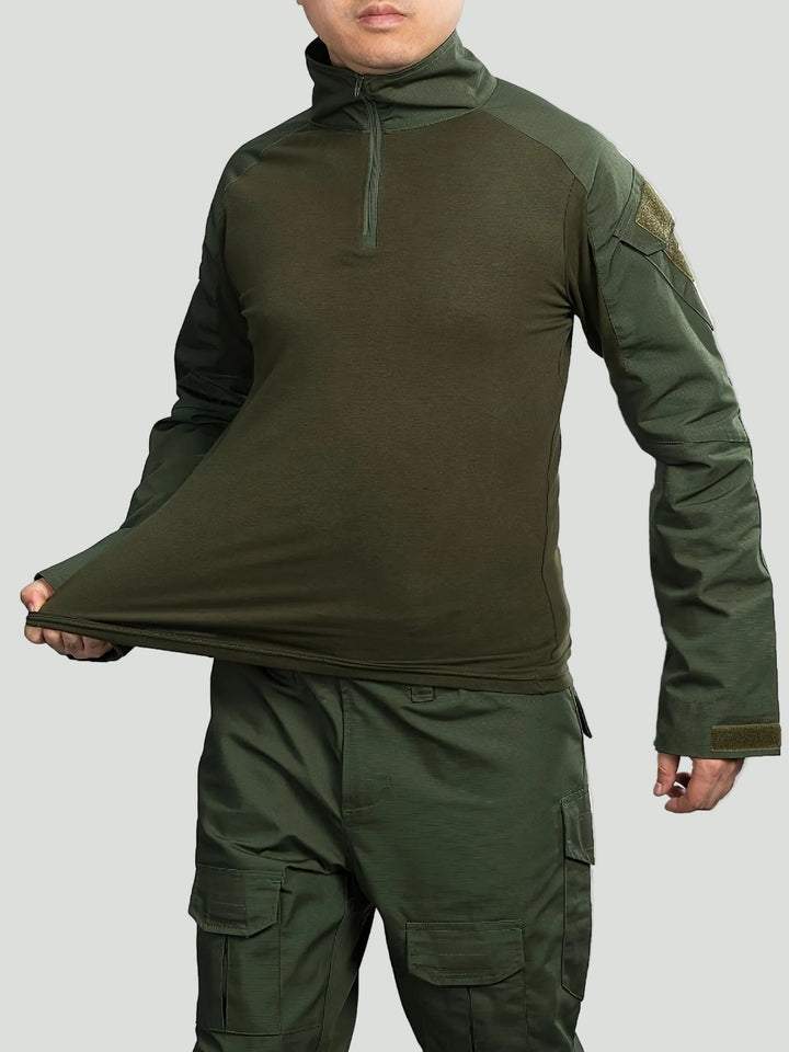Men’s Camouflage Tactical Long Sleeve Shirt – Half Zip Outdoor Layer