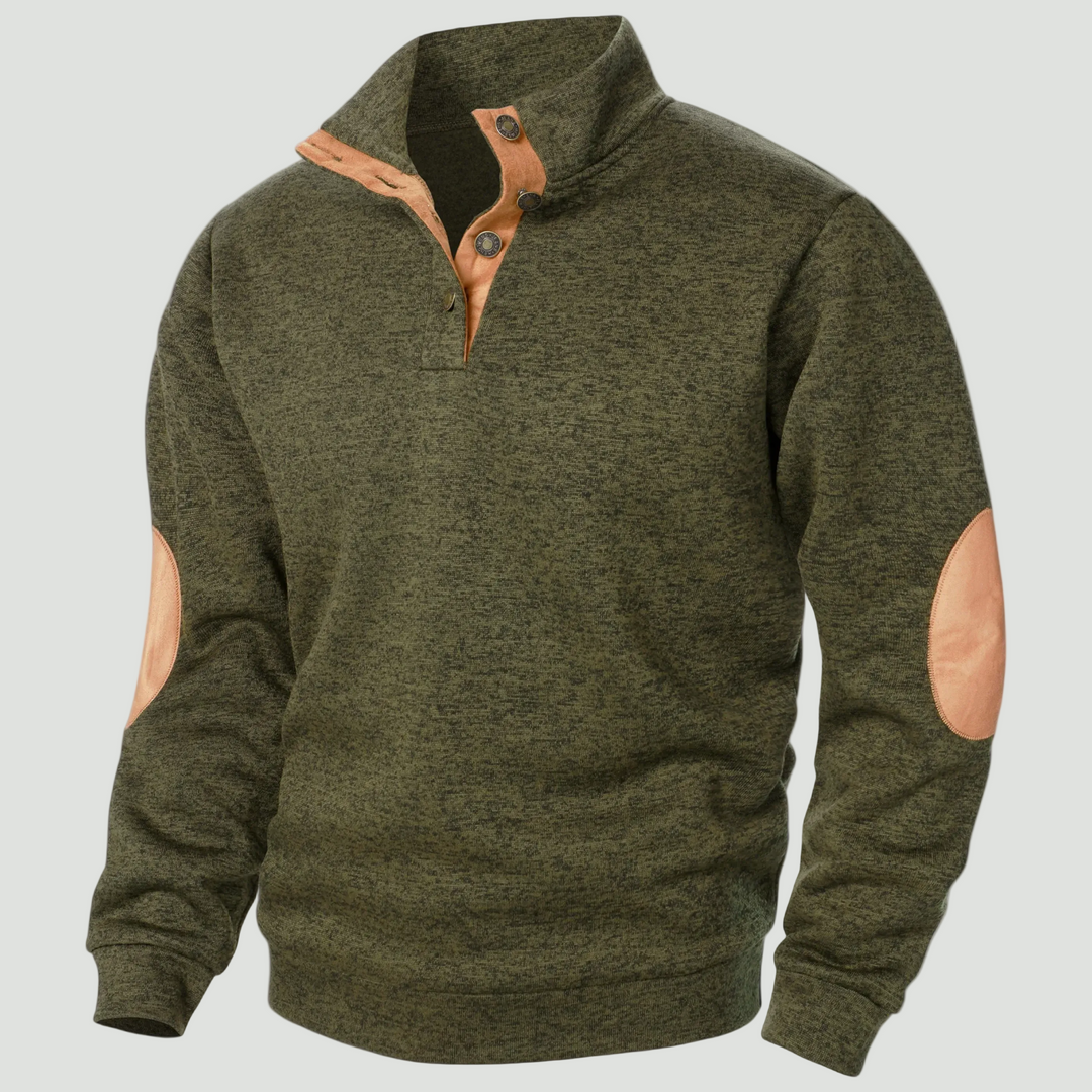 Men’s Stand Collar Knitted Sweater | Refined Warmth for Autumn & Winter