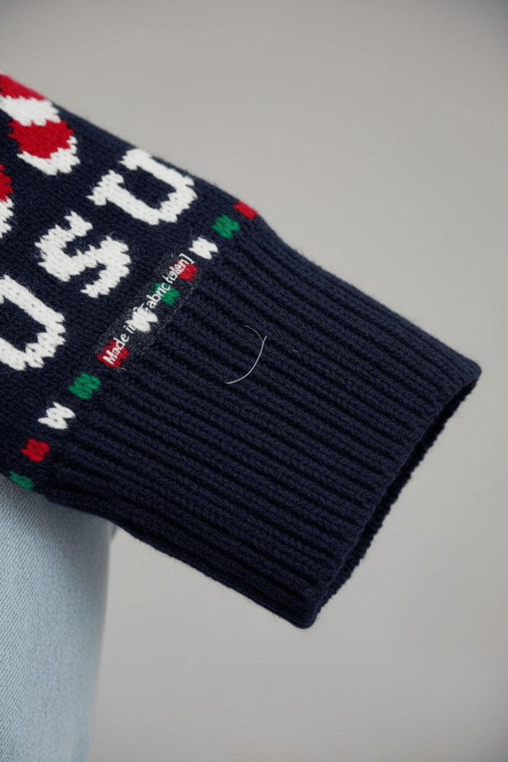 Women’s Cropped Jacquard Knit Jumper with Festive Graphic
