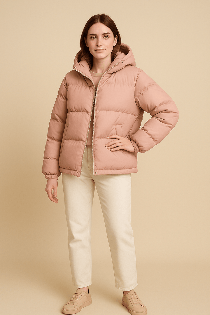Women’s Quilted Oversized Hooded Jacket – Water-Repellent & Wind-Resistant