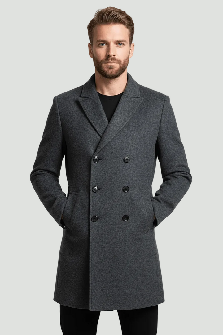 Men’s Double-Breasted Formal Coat | Classic Style with Everyday Versatility