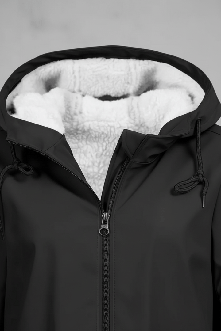 Women’s Hooded Trench Coat | Water-Resistant Mid-Length Coat with Tailored Fit