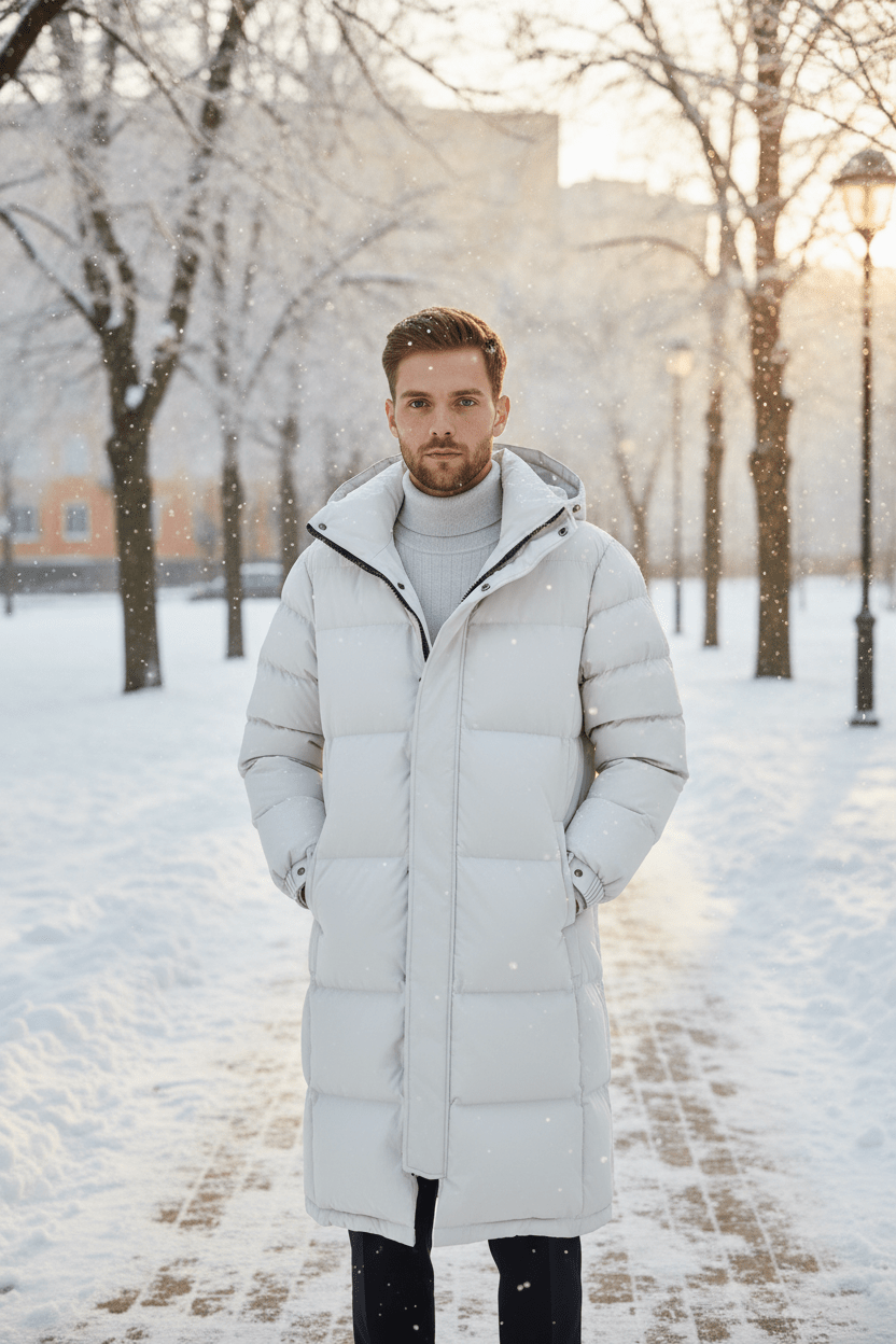 Men’s Thickly Insulated Hooded Trench Coat
