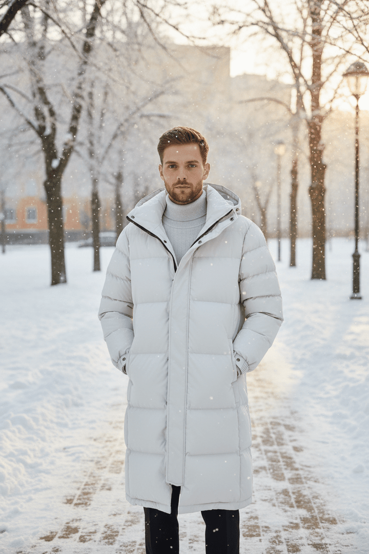 Men’s Thickly Insulated Hooded Trench Coat